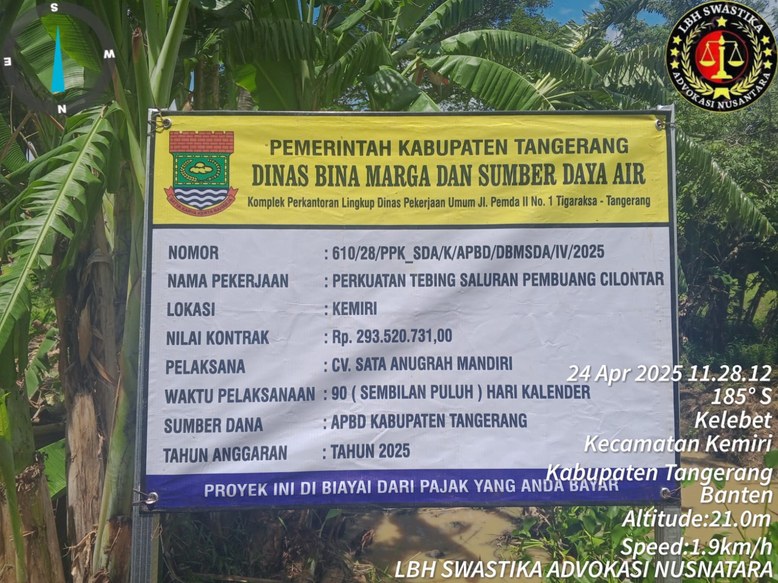 Proyek Perkuatan Tebing Saluran Pembuangan Cilontar Diduga Bermasalah