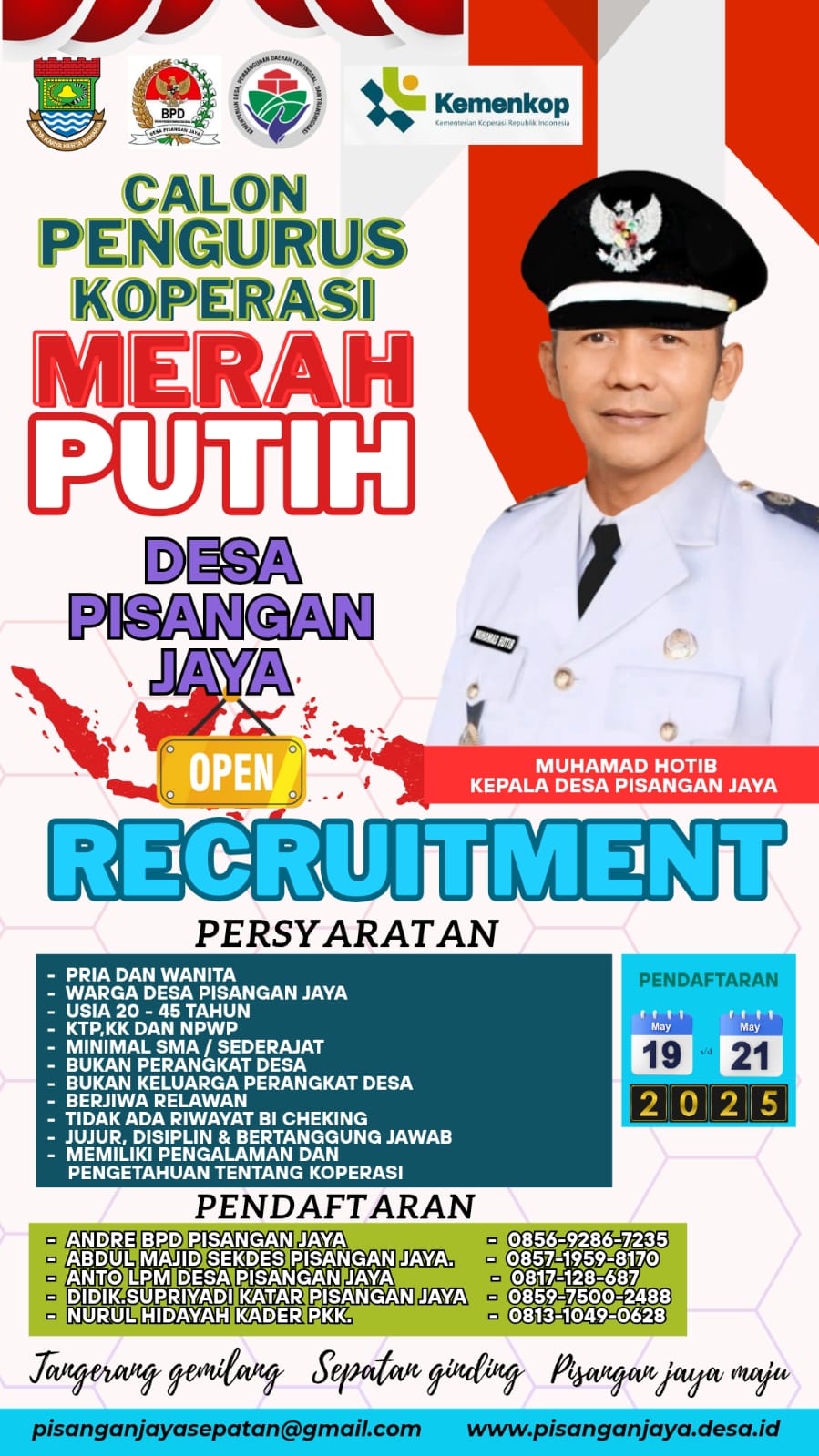 Pemdes Pisangan Jaya Buka Rekrutmen Pengurus Koperasi Merah Putih