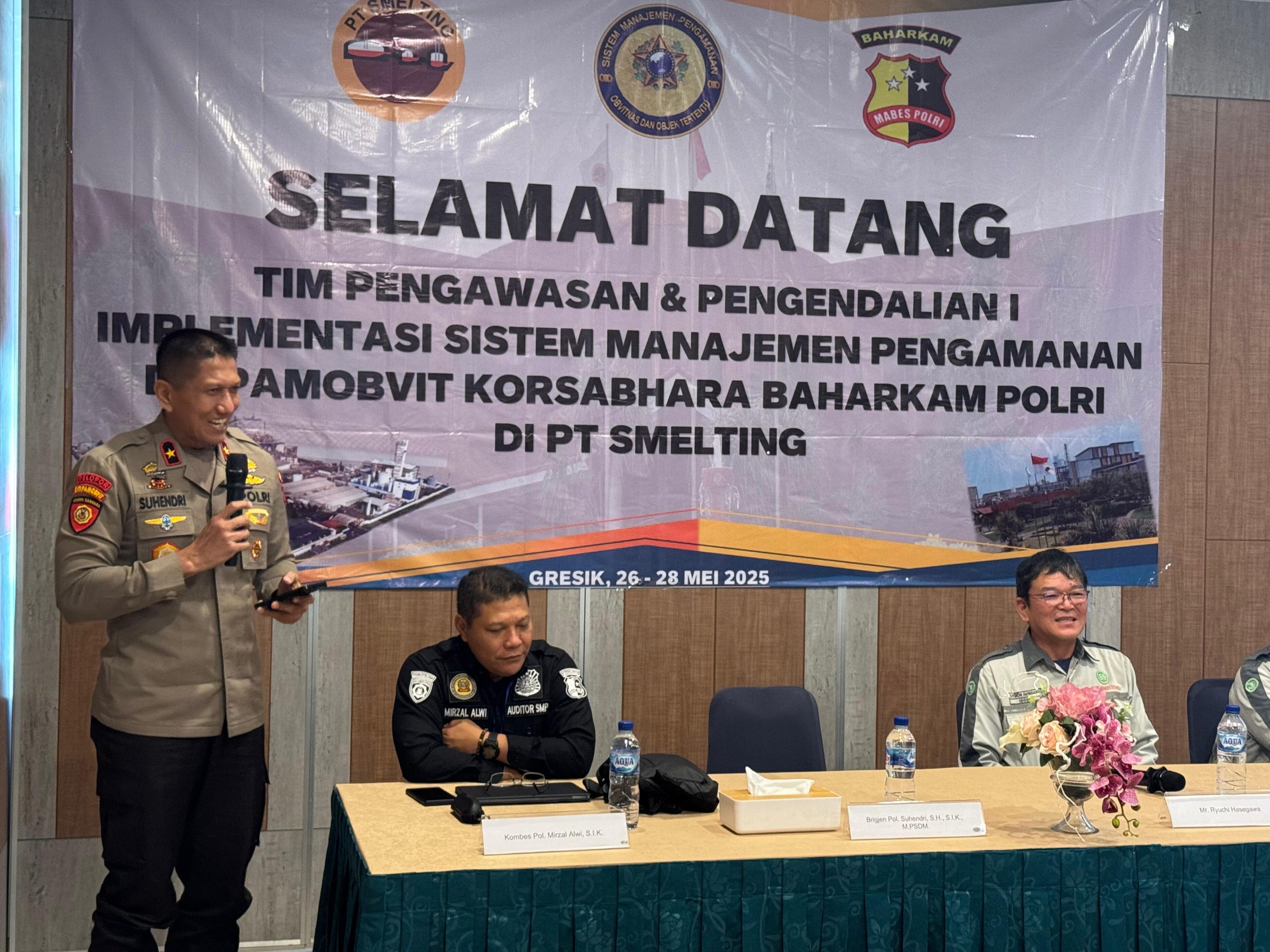 Dirpamobvit Korsabhara Baharkam Polri Gelar pembukaan kegiatan Wasdal ke I Implementasi SMP Obvitnas di PT Smelting