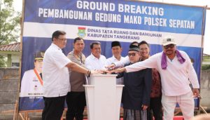 Bupati Tangerang Letakan Batu Pertama Pembangunan Mako Polsek Sepatan