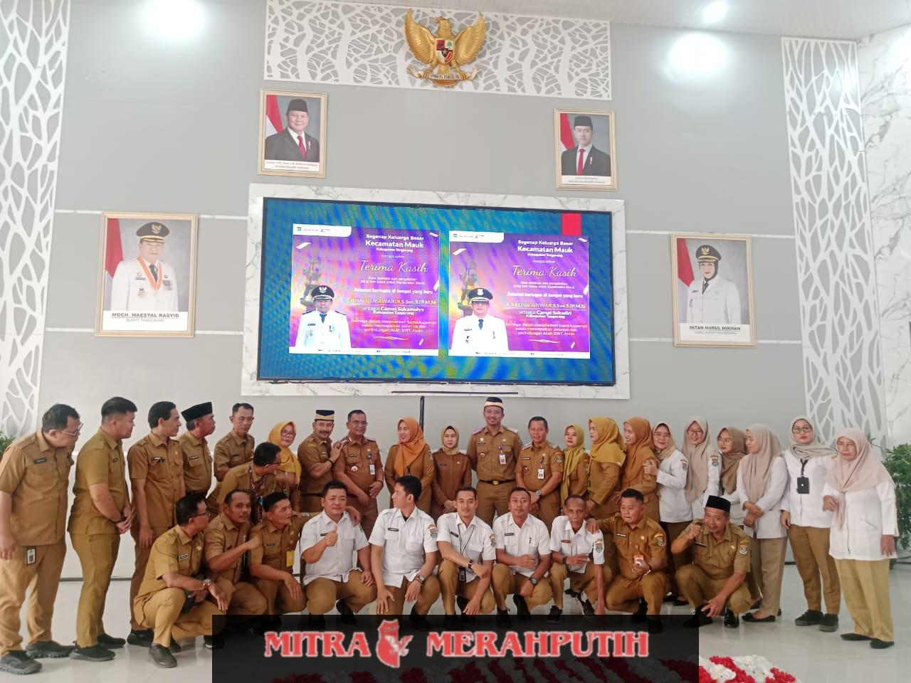 Kades Sindang Panon dan Camat sindang jaya Menghadiri Momen Sertijab Camat Mauk