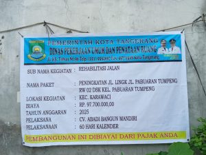 Proyek Paving Blok di Pabuaran Tumpeng Kurang Pengawasan, Informasi Volume Tidak Tercantum