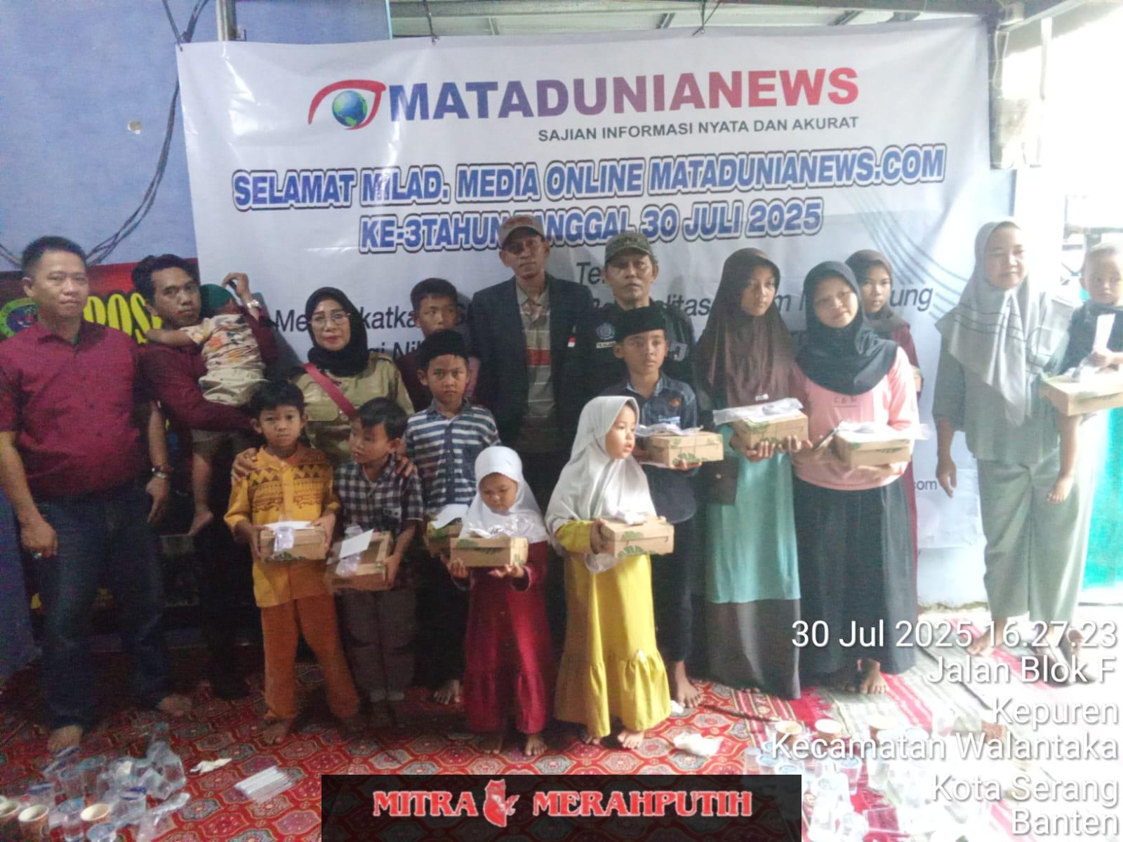 Media Matadunianews Rayakan Milad ke-3, Sekaligus Santuni Anak Yatim dan Pererat Silaturahmi Dengan Jurnalis