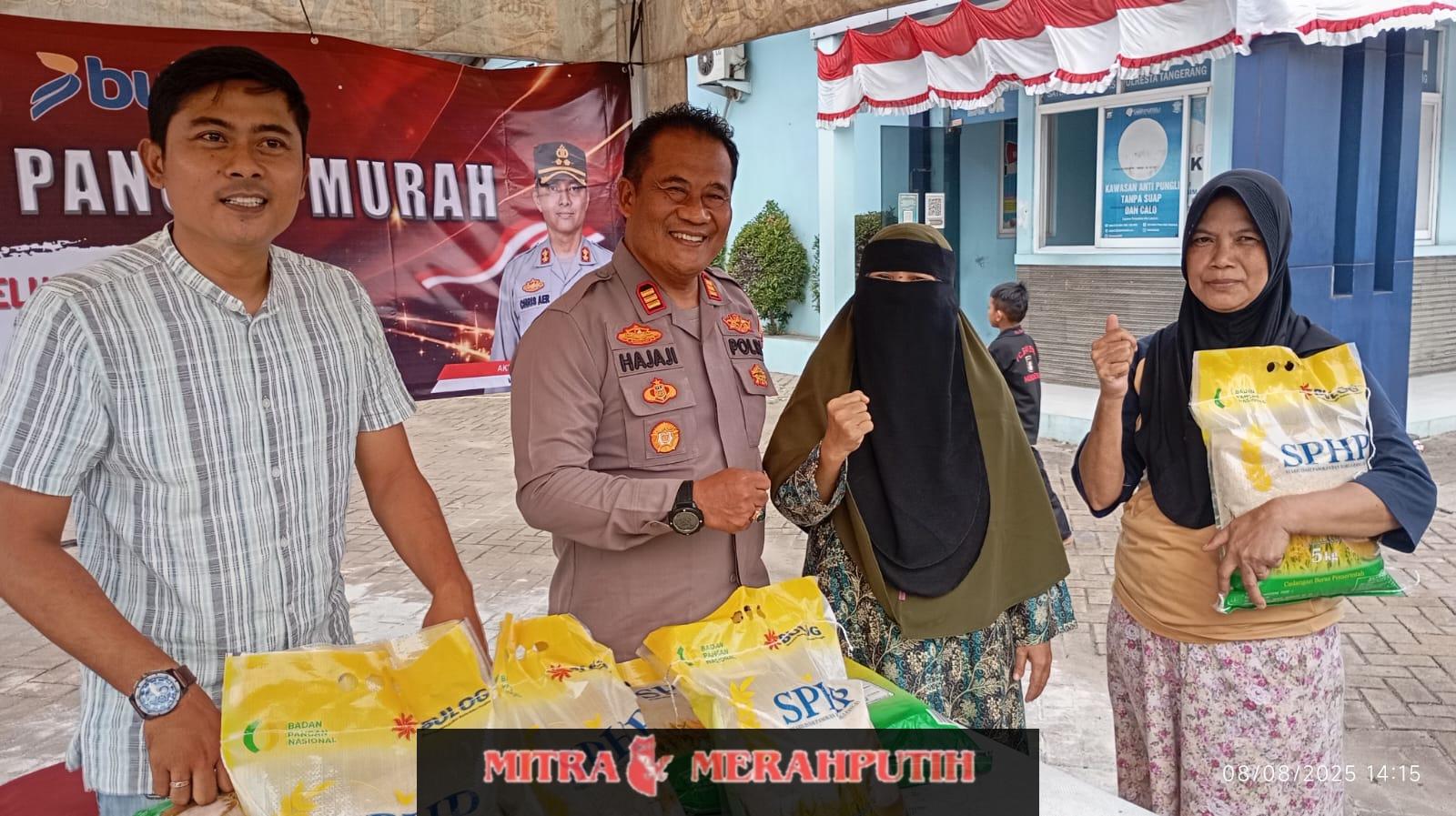 Gerakan Pangan Murah Digelar Polsek Rajeg, Kapolsek Rajeg: Beras Murah Untuk Masyarakat