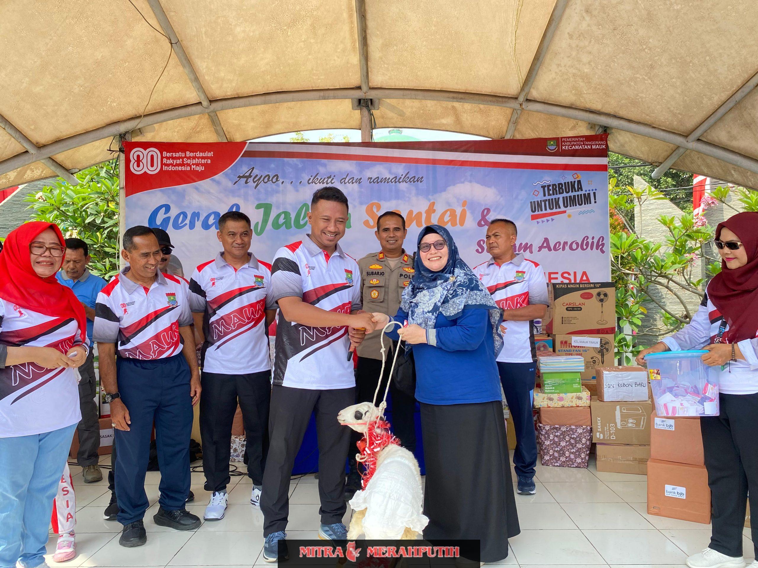 Meriahkan HUT RI Ke 80 Camat Mauk Gelar Lomba Jalan Sehat