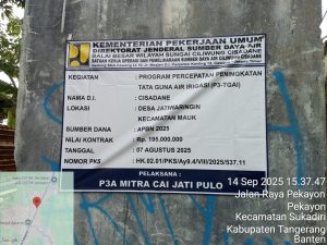 ‎Warga Pertanyakan Giat Proyek P3A Mitra Cai Jati Pulo di Wilayah Desa Pekayon‎