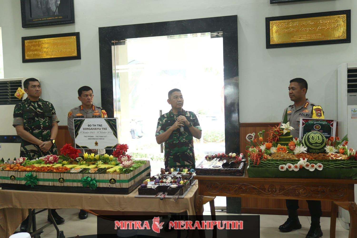Danrem 052/Wkr Sambut Hangat Kunjungan Kapolres Tangerang Raya di Momen HUT ke-80 TNI