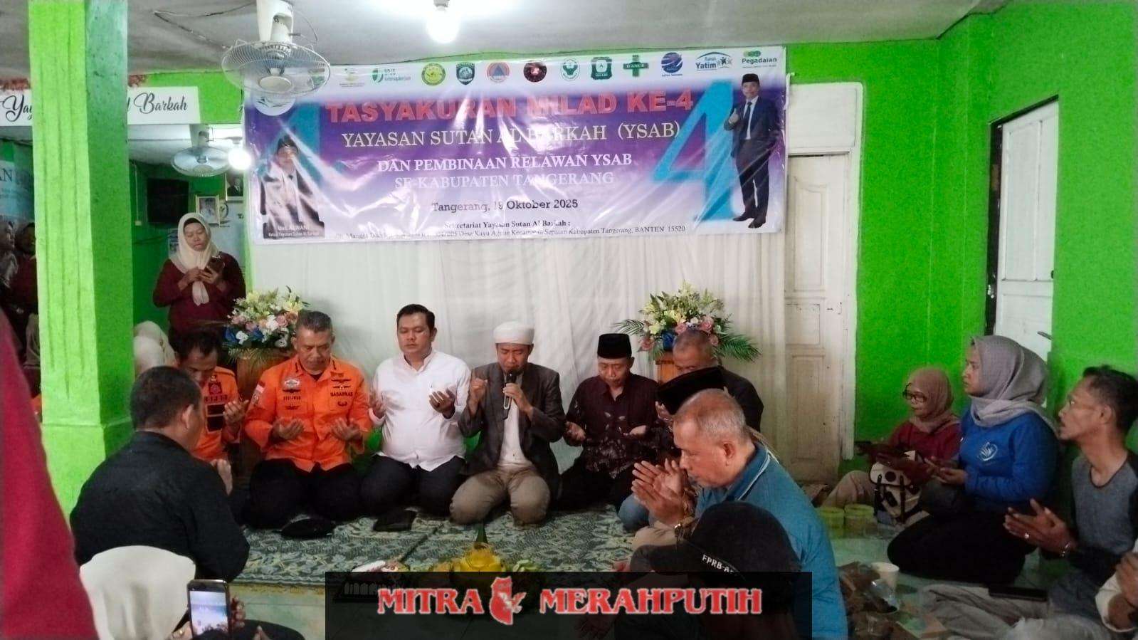 Keluarga Besar Yayasan Sutan Al-Barkah, Milad ke 4 dan Berbagi Keberkahan Kepada Anak Yatim dan Dhuafa dan DI hadiri bersama disabilitas binaan YSAB se kabupaten tangerang