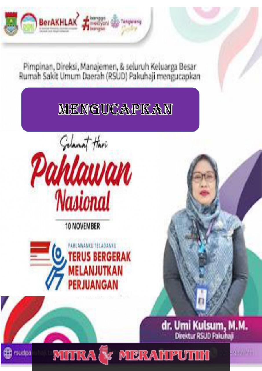 Direktur RSUD Pakuhaji Mengucapkan Selamat Hari Pahlawan 10 November 2025
