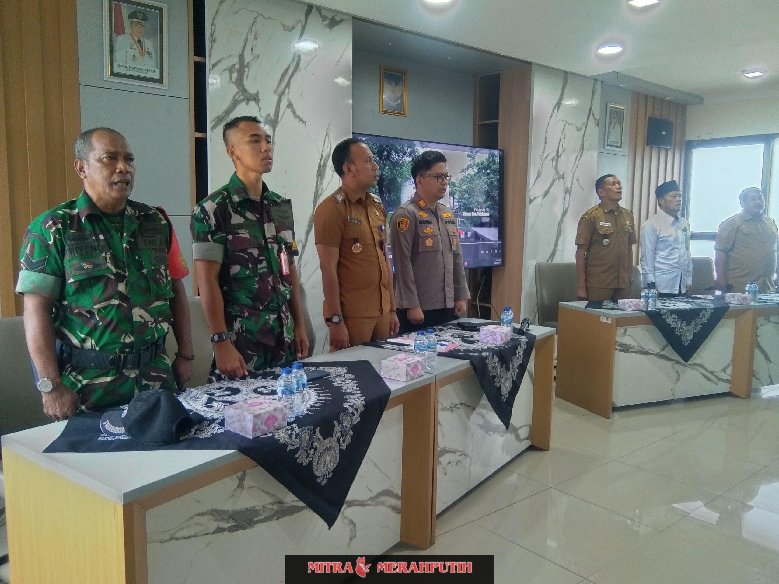 Koramil 01/Teluknaga, Satrudal 421/ Teluknaga, Polsek Teluknaga, Kecamatan Teluknaga Dan Ormas Gelar Rapat Nataru 2025-2026
