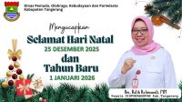 Kepala Dinas (Disporabudpar) Kabupaten Tangerang, Dra. Ratih Rahmawati, MM. Mengucapkan Selamat Natal 2025 dan Tahun Baru 2026