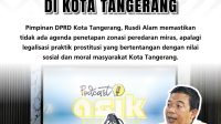 Pimpinan DPRD Pastikan Tidak Ada Pembahasan Zonasi Prostitusi di Kota Tangerang Pimpinan DPRD Pastikan Tidak Ada Pembahasan Zonasi Prostitusi di Kota Tangerang
