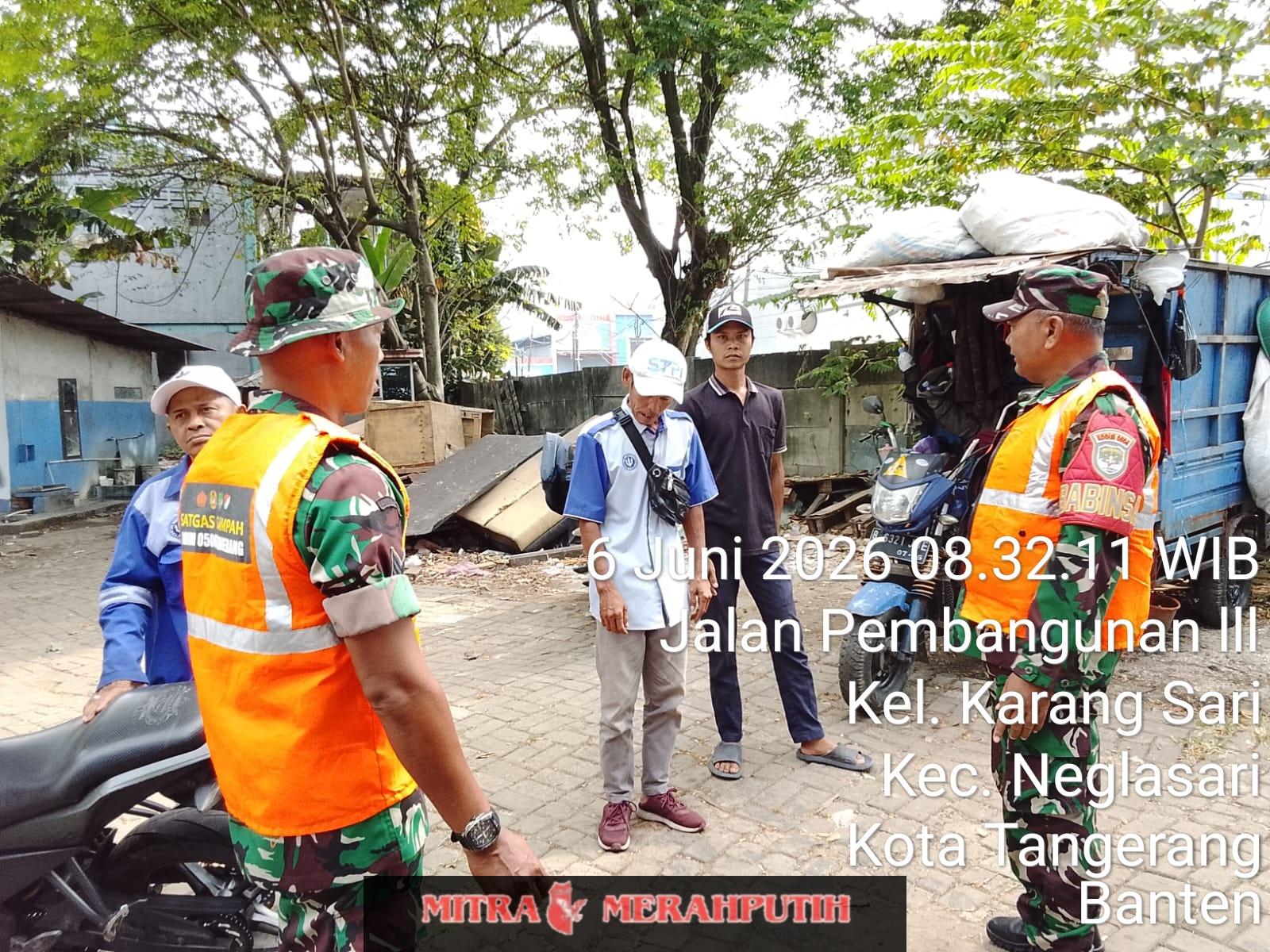 Koramil 02/Batuceper Kodim 0506/TgrGelar Sosialisasi Penanganan Darurat Sampah bersama Masyarakat